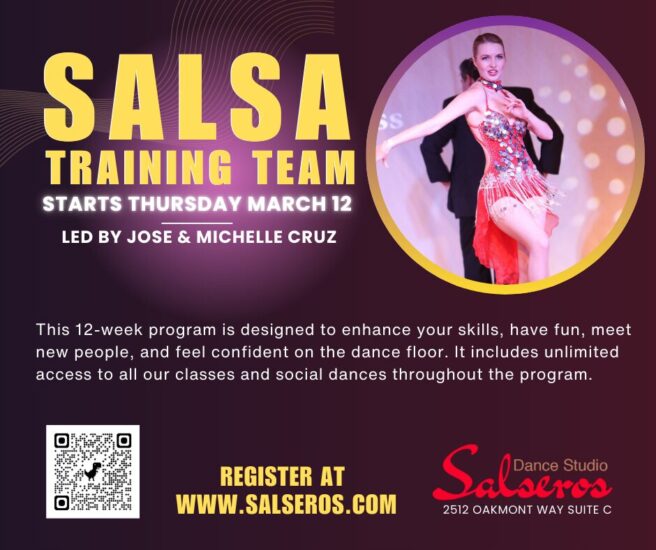 This 12-week program is designed to enhance your skills, have fun, meet new people, and feel confident on the dance floor. It includes unlimited access to all our classes and social dances through (2)